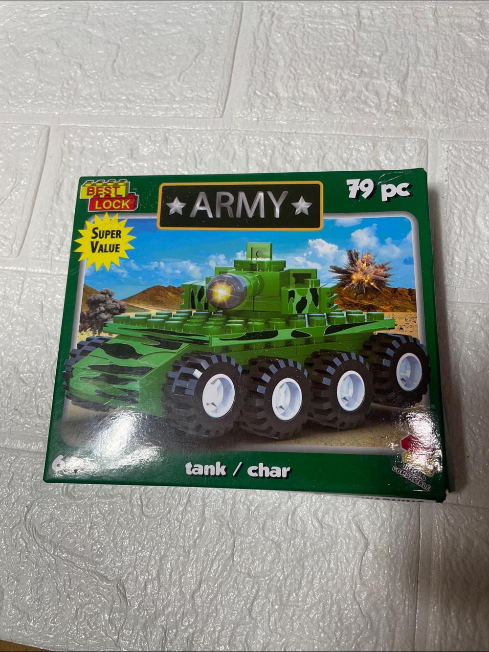 NIB Best-Lock Army Tank Building Block Set 79 pc LEGO Compatible Military Toy